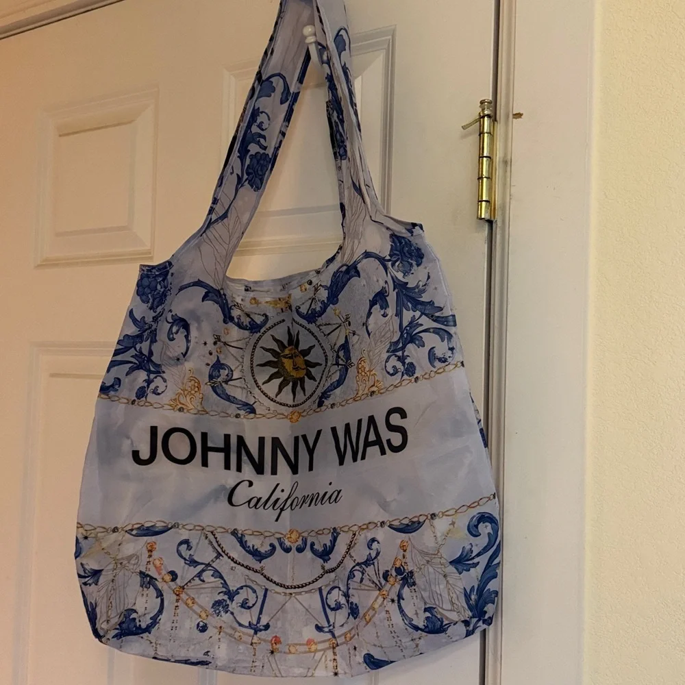 Johnny Was Celestial Blue and Gold Tote Bag - Picture 3 of 5